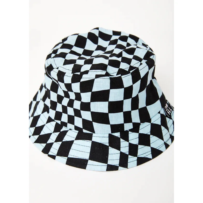 Afends Void Hemp Check Bucket Hat