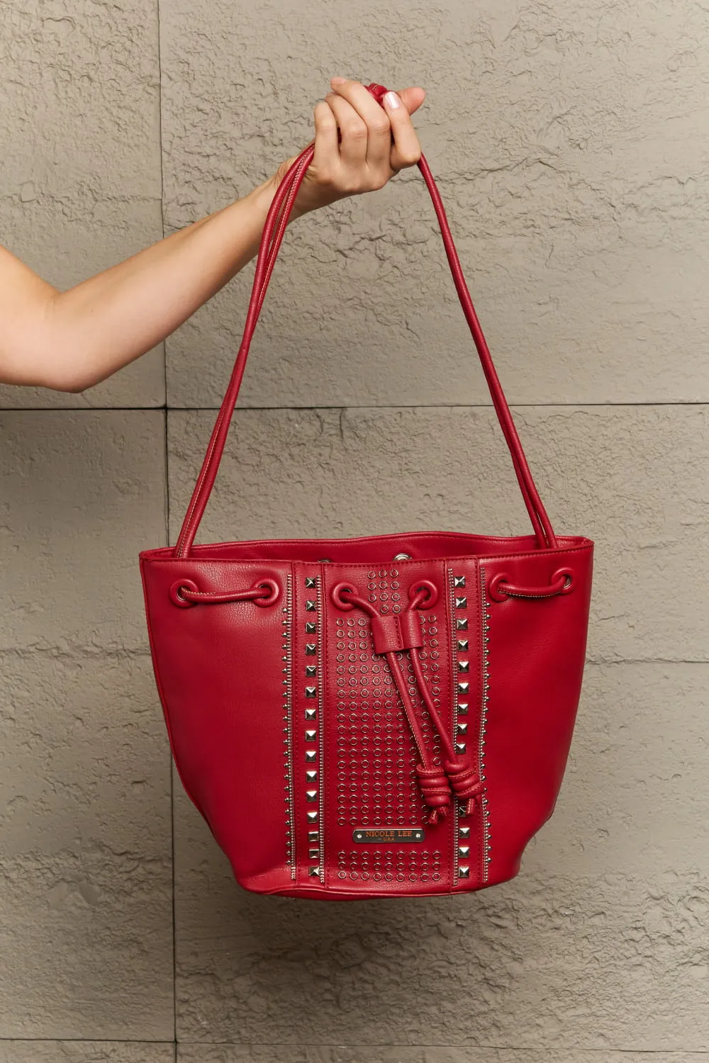 Amy Studded Bucket Bag