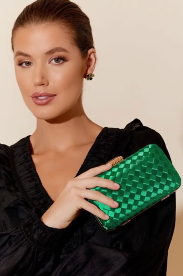 Aurelia Satin Plait Clutch