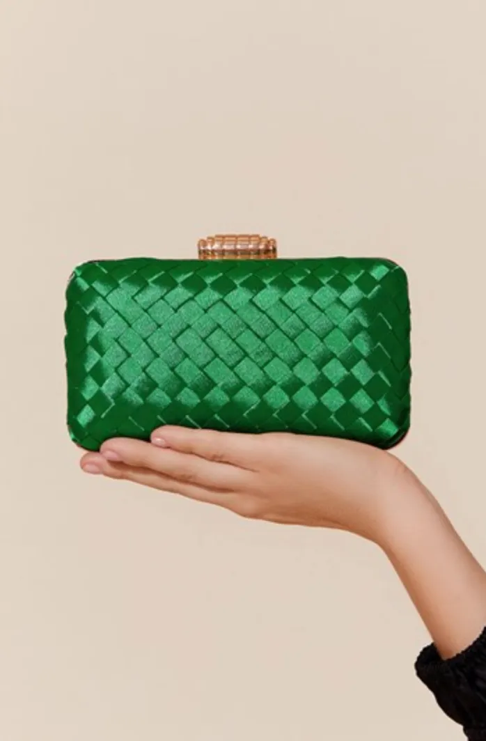 Aurelia Satin Plait Clutch