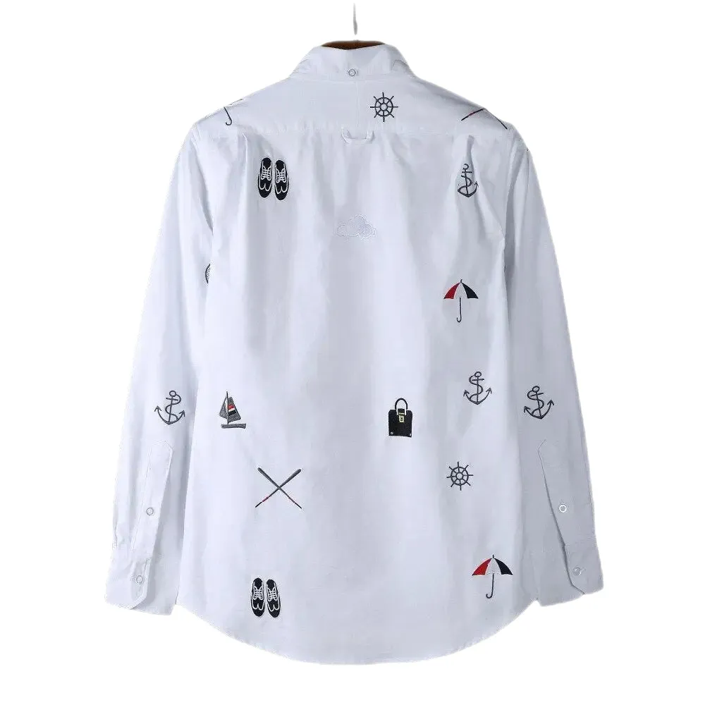 Bag And Umbrella Embroidered Shirts