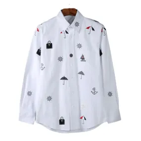 Bag And Umbrella Embroidered Shirts