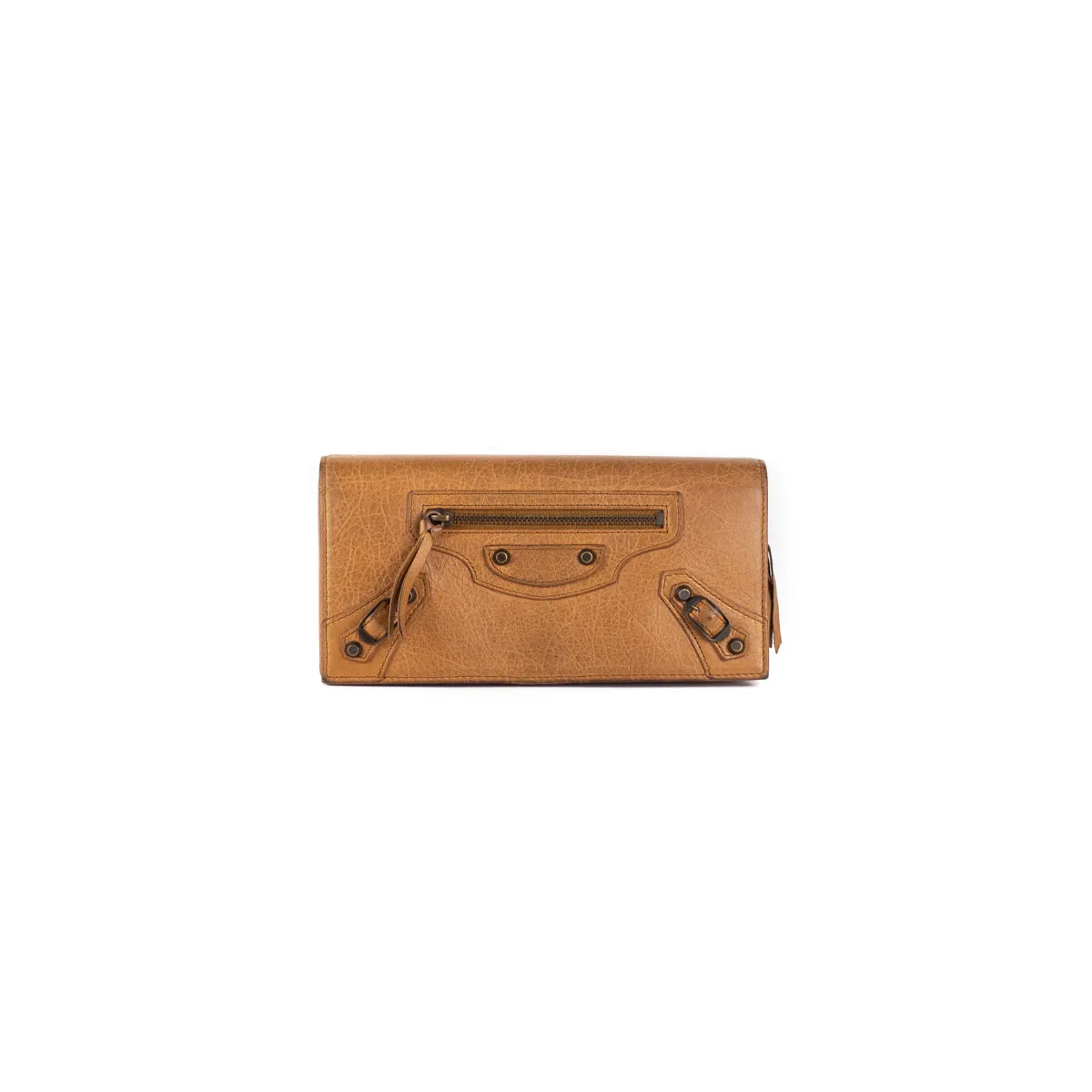 Balenciaga City Long Wallet Dark Beige