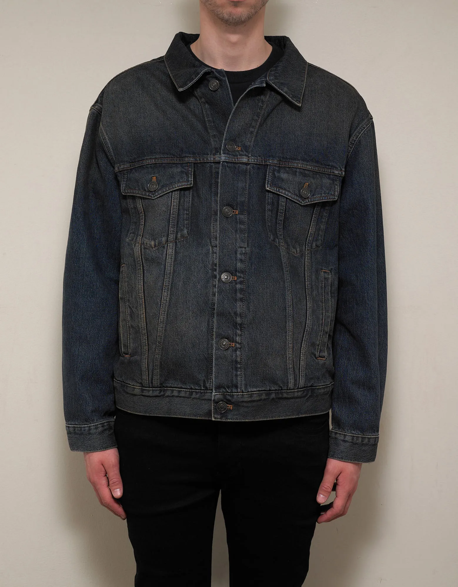 Balenciaga Dark Indigo Rust Denim Jacket