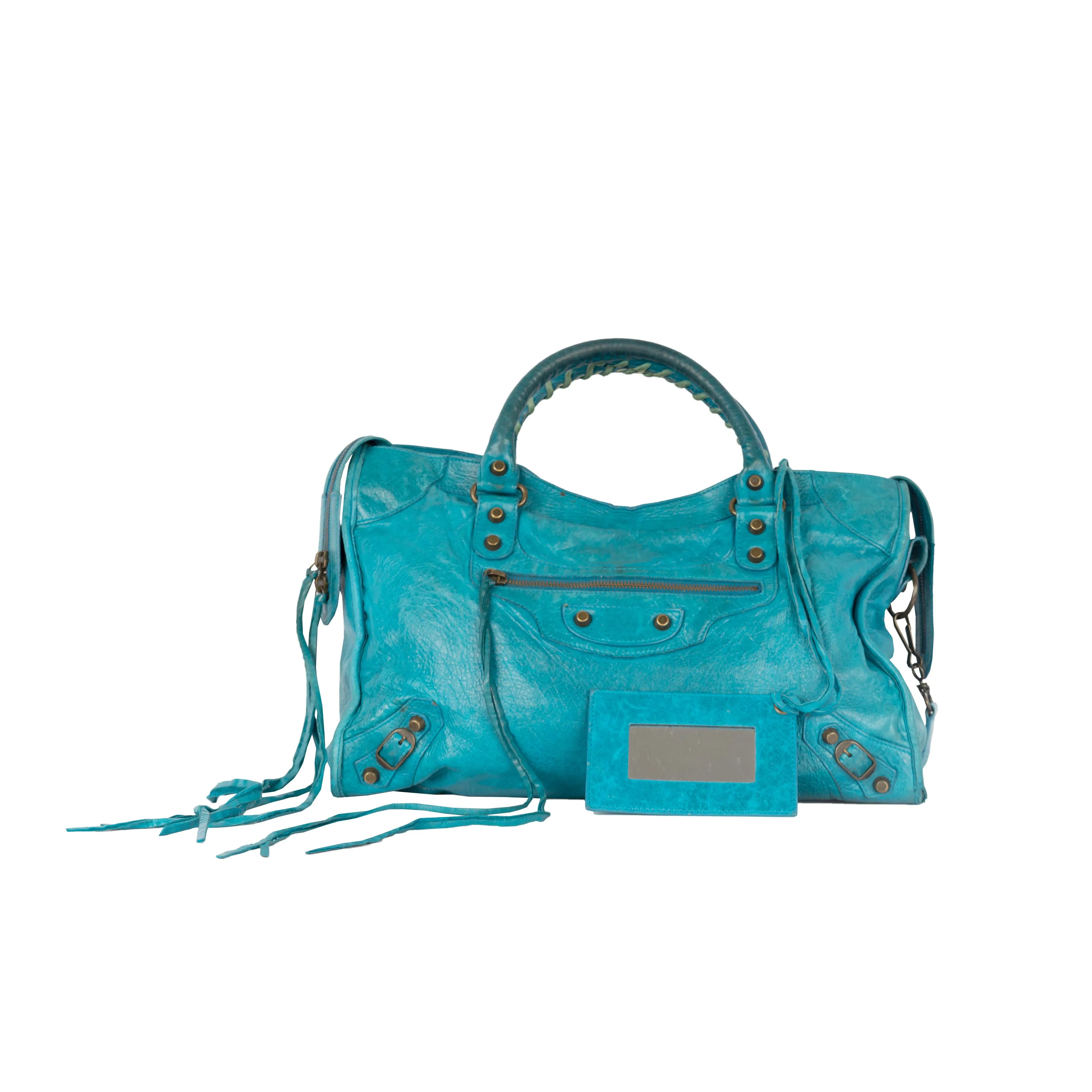 Balenciaga Teal City Bag - '10s