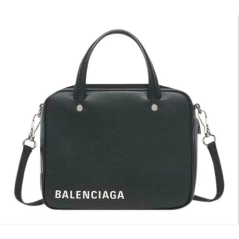 Balenciaga Triangle Square Xs Black Leather Cross Body Bag