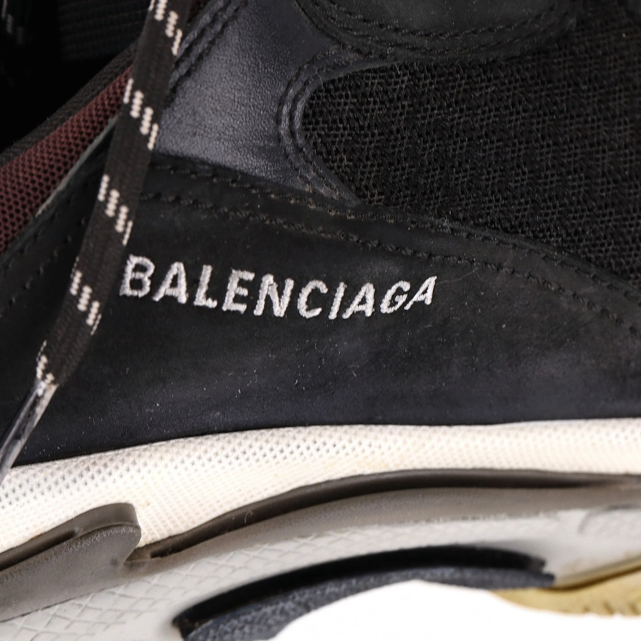 Balenciaga Triple S Leather, Nubuck & Mesh Sneakers. Size 45