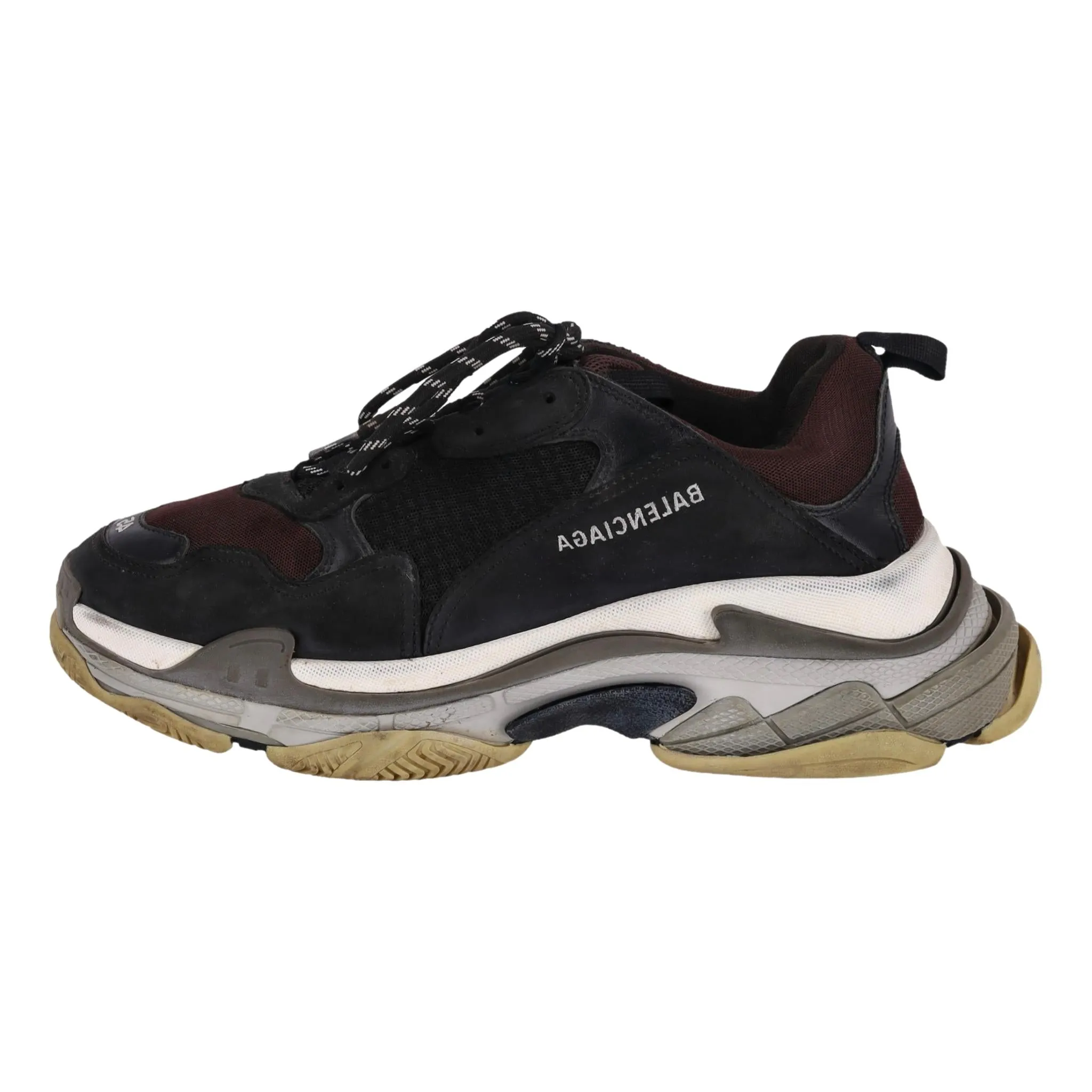 Balenciaga Triple S Leather, Nubuck & Mesh Sneakers. Size 45