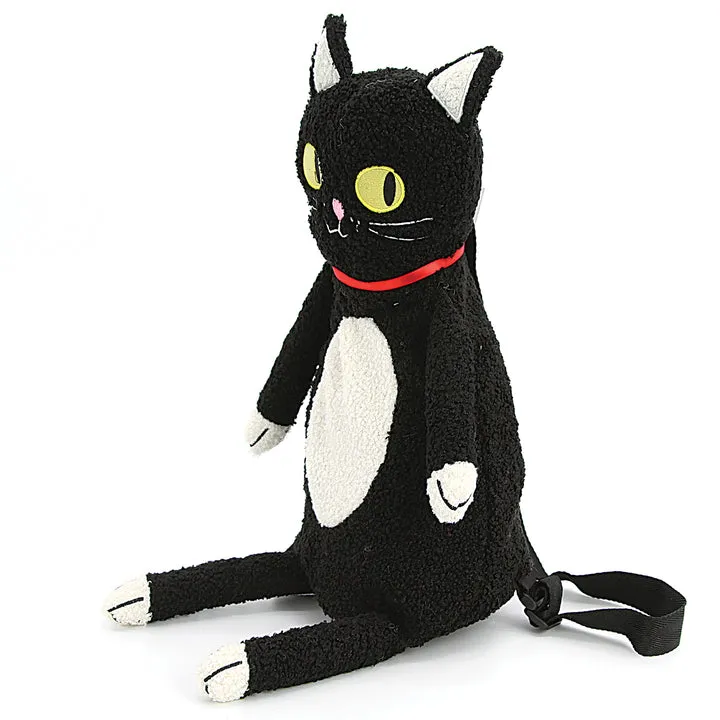 Black Cat Fuzzy Friend Mini Backpack