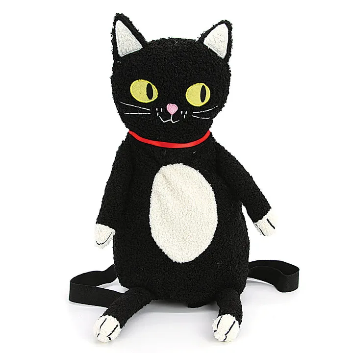 Black Cat Fuzzy Friend Mini Backpack