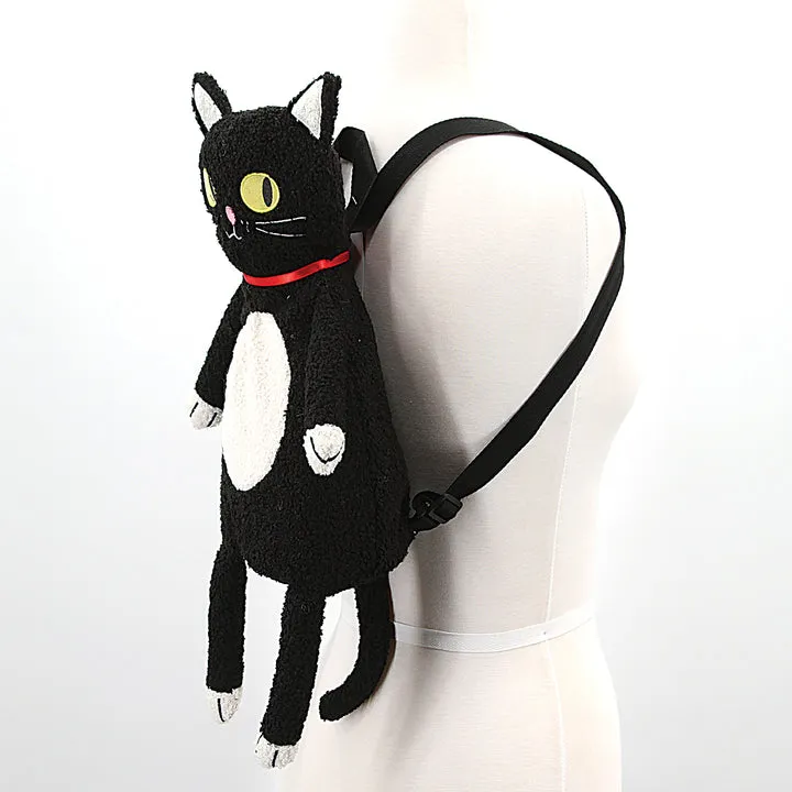 Black Cat Fuzzy Friend Mini Backpack