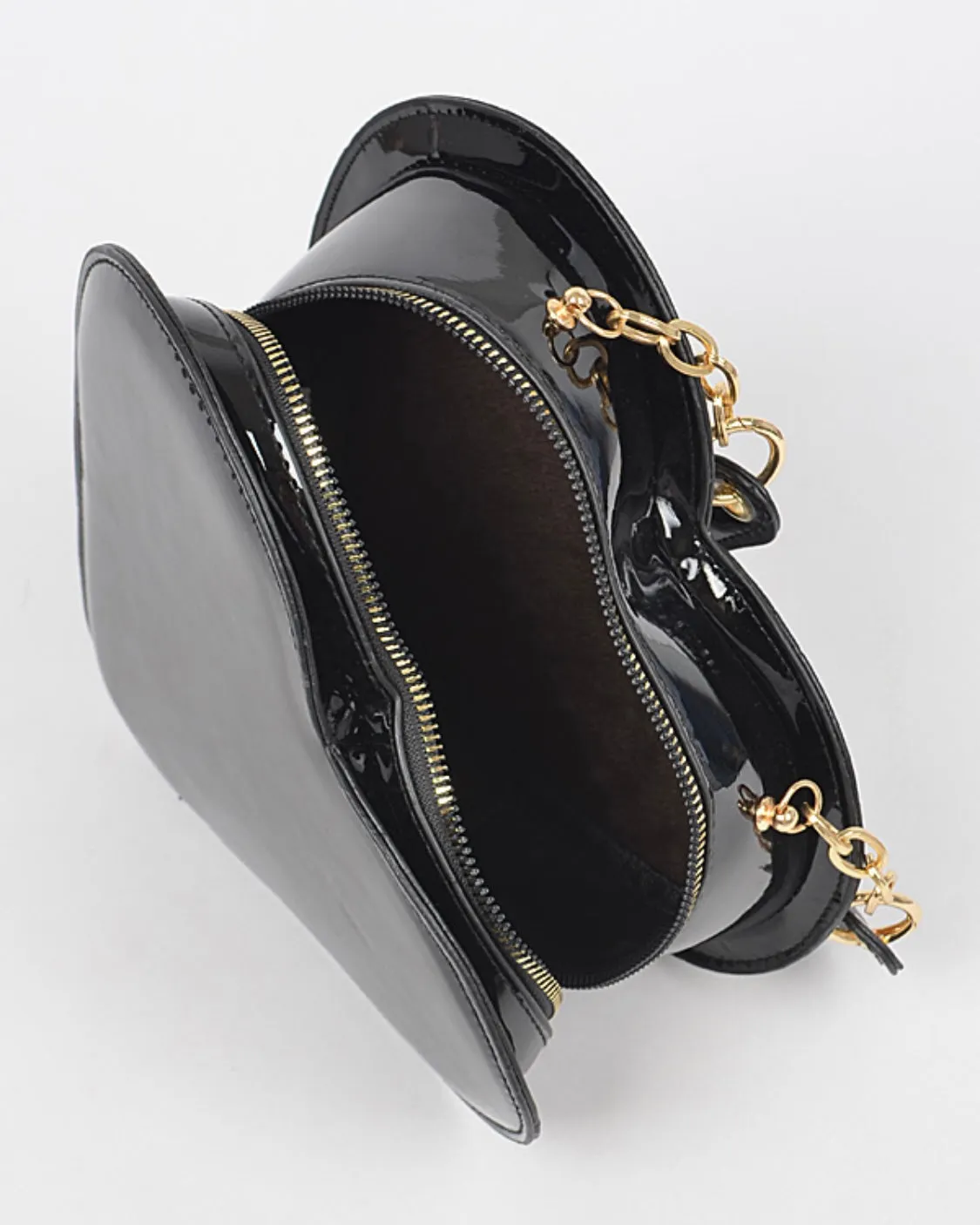 Black Enamel Heart Purse