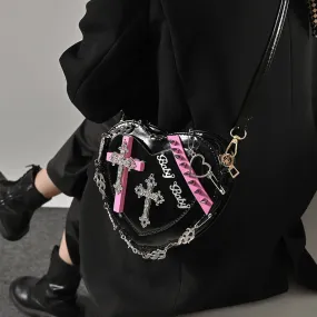 Black Heart Crossbody Bag  KF83295