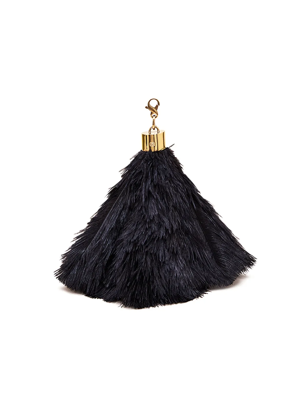 Black Stonewash Aja Clutch with Black Feather Charm