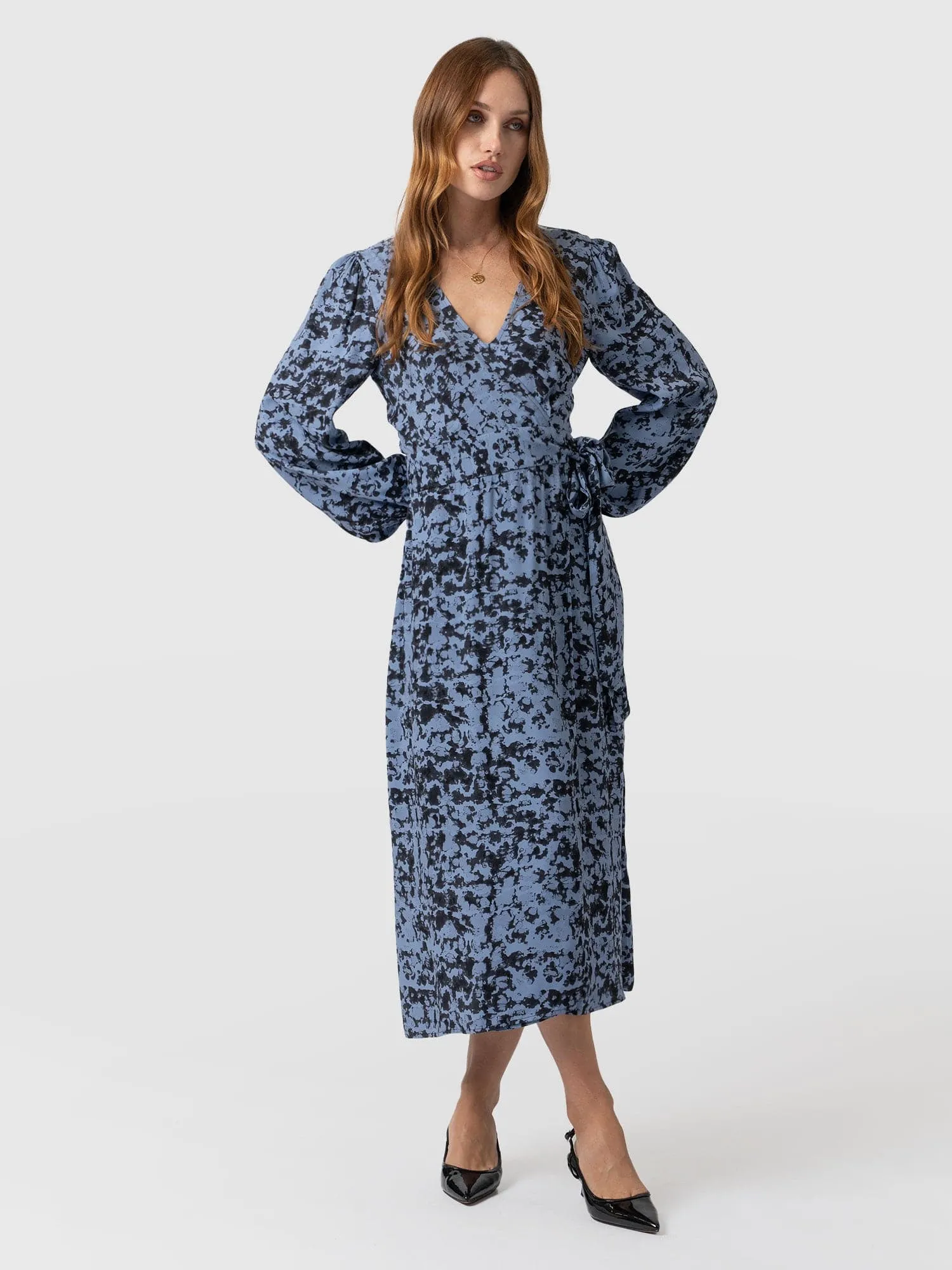 Bonnie Wrap Dress - Blue Cloud