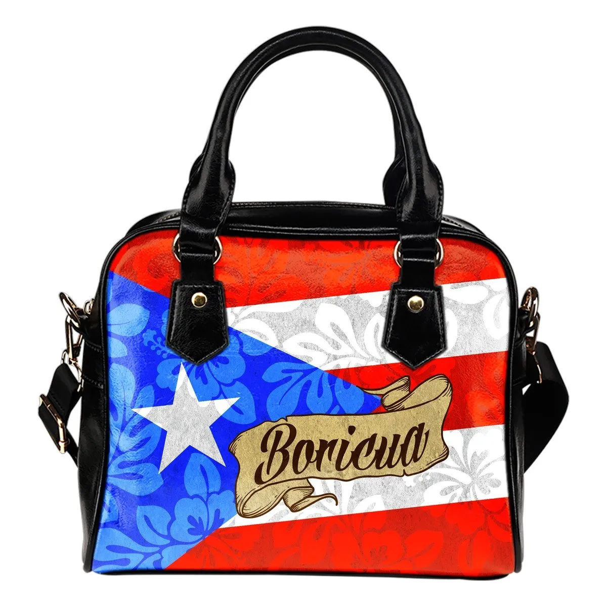 BORICUA FLOWER FLAG - HANDBAG (MINE)