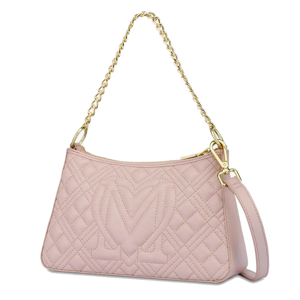 Borsa Donna Hobo a Spalla LOVE MOSCHINO linea Shiny Quilted color Cipria JC4135