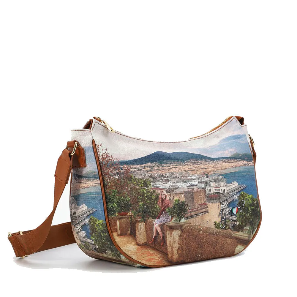 Borsa Donna Hobo Bag a Tracolla Y NOT YES-628 Stampa Lemon Tree