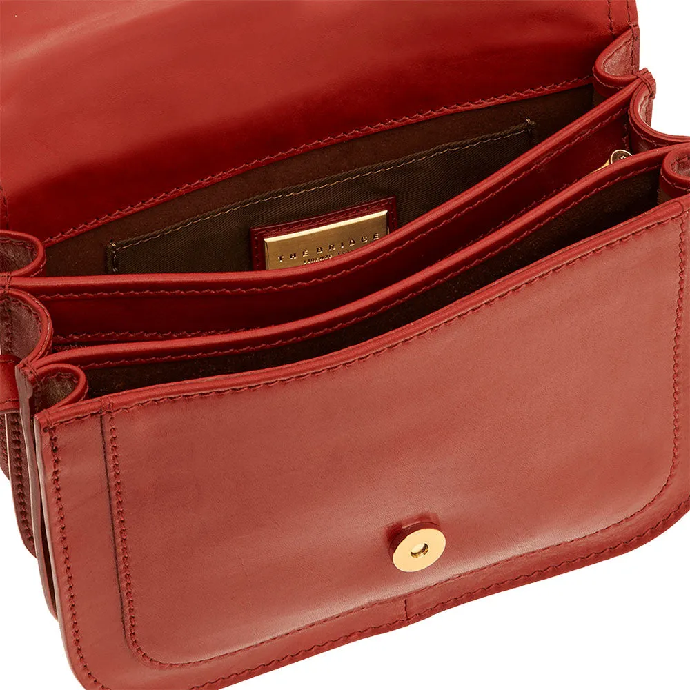 Borsa Donna Piccola a Tracolla The Bridge in Pelle Rossa linea Story