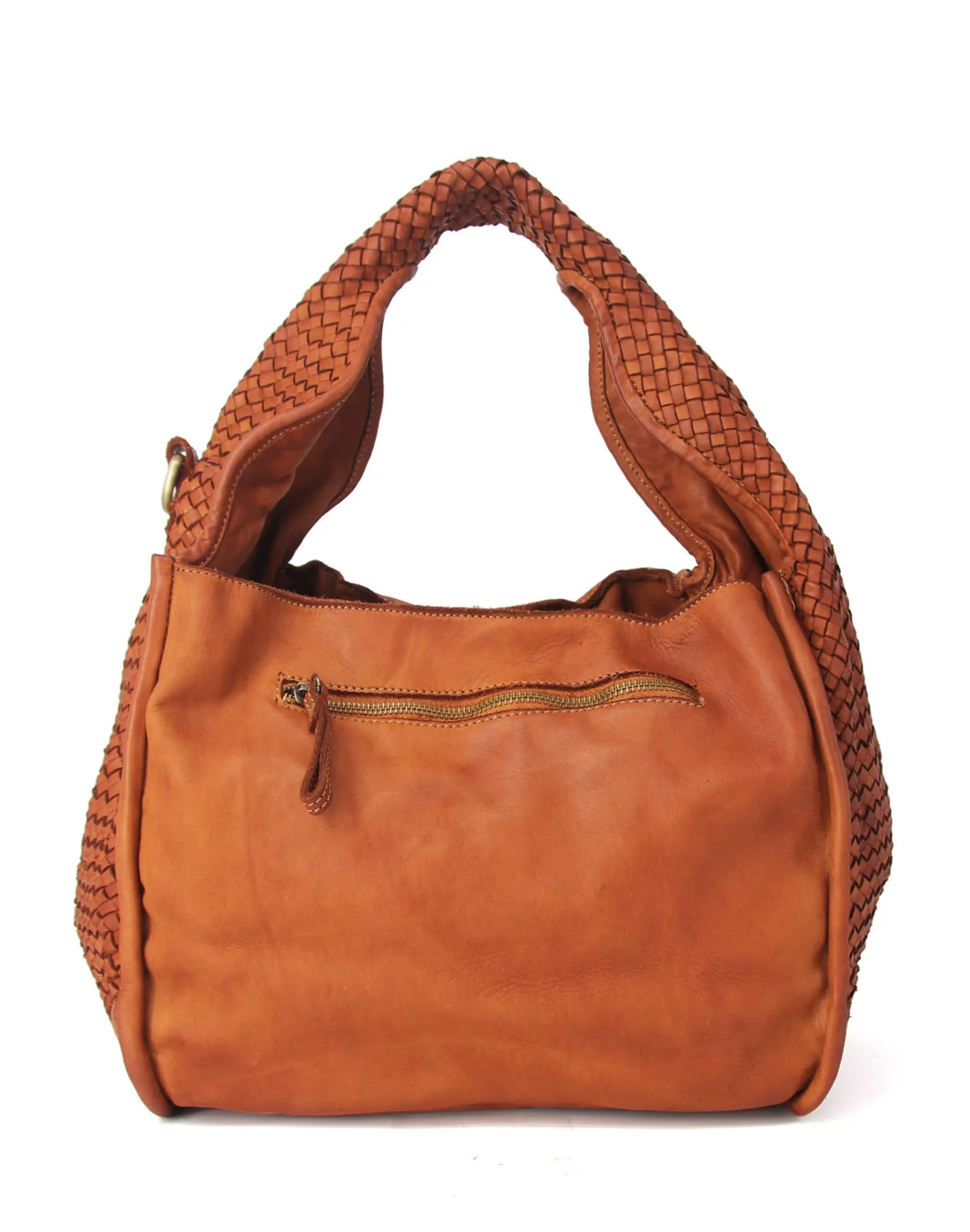 Braided accent leather hobo bag wholesale