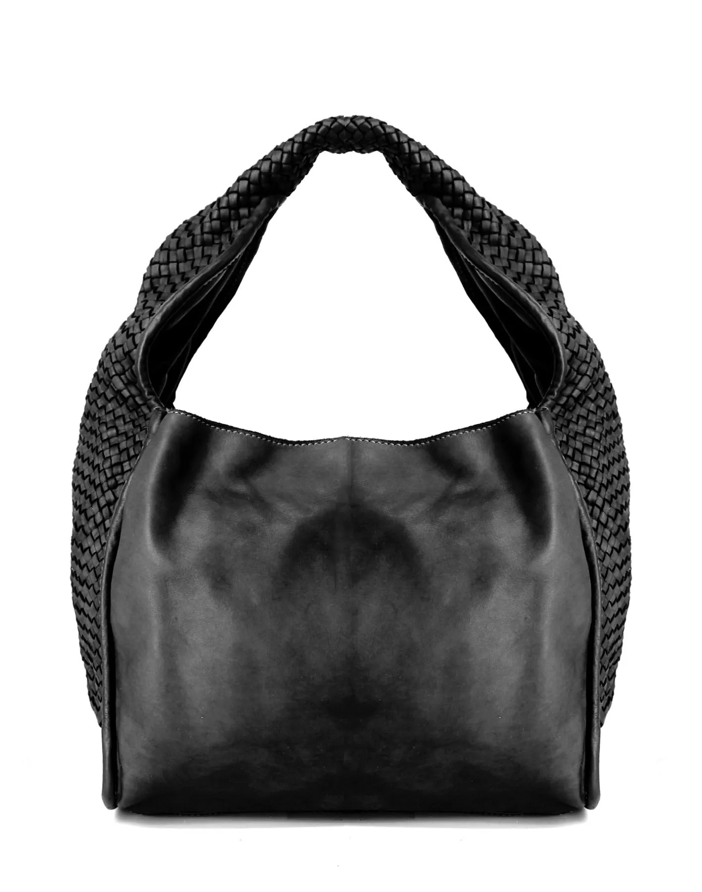 Braided accent leather hobo bag wholesale