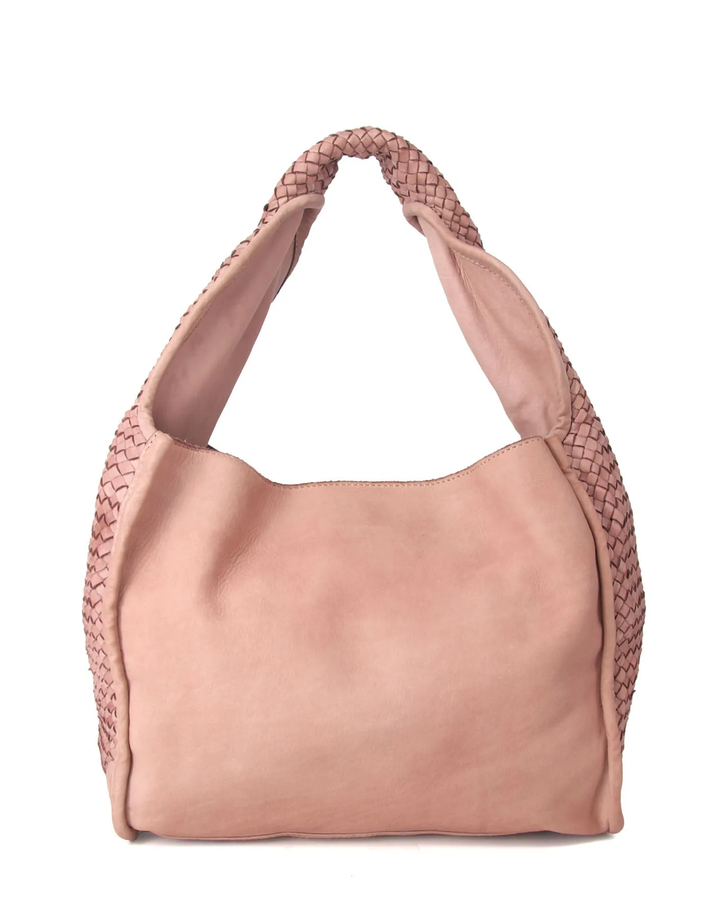 Braided accent leather hobo bag wholesale