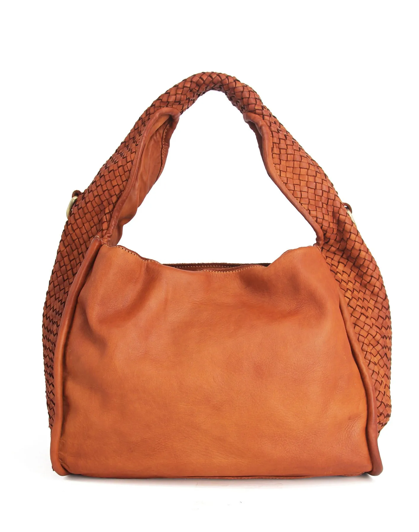 Braided accent leather hobo bag wholesale