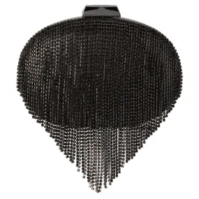 Bria Crystal Fringed Bag - Black