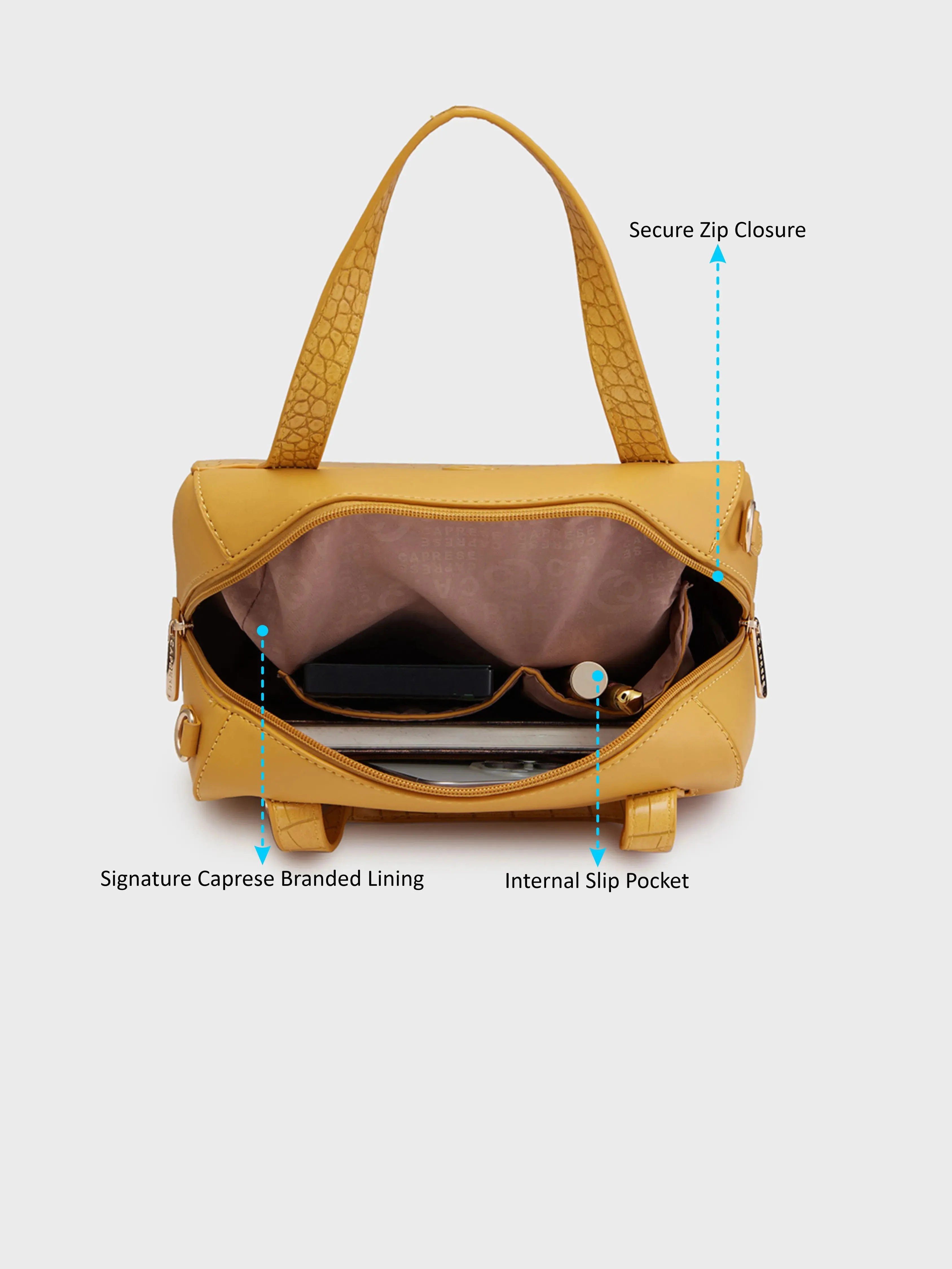 Caprese Cabo Satchel Medium Ochre