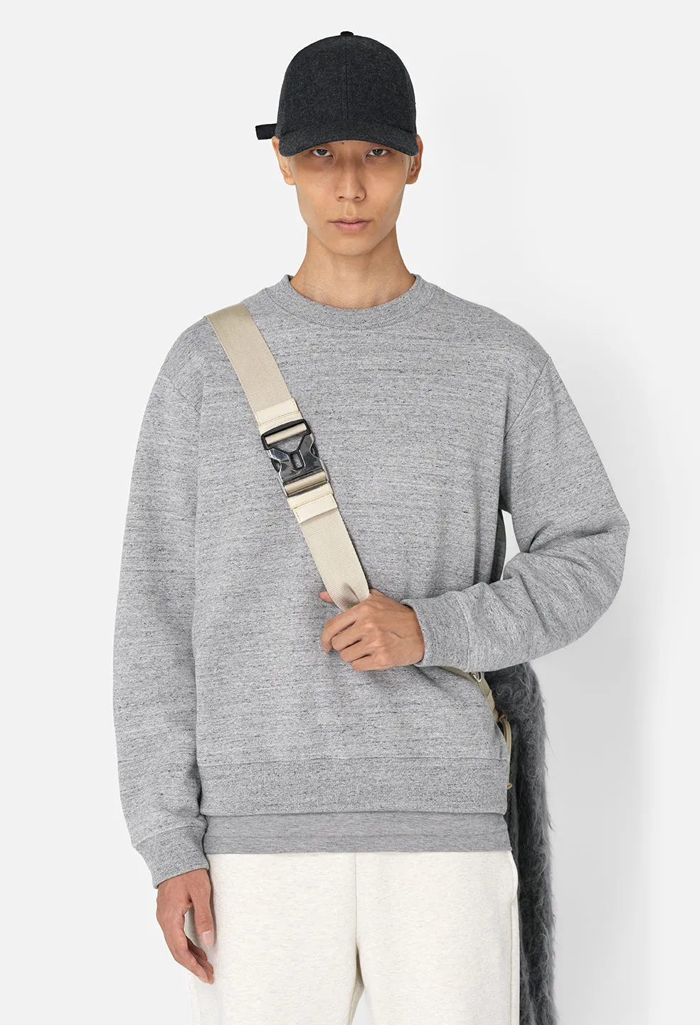 Cashmere Fleece Crew / Heather Grey