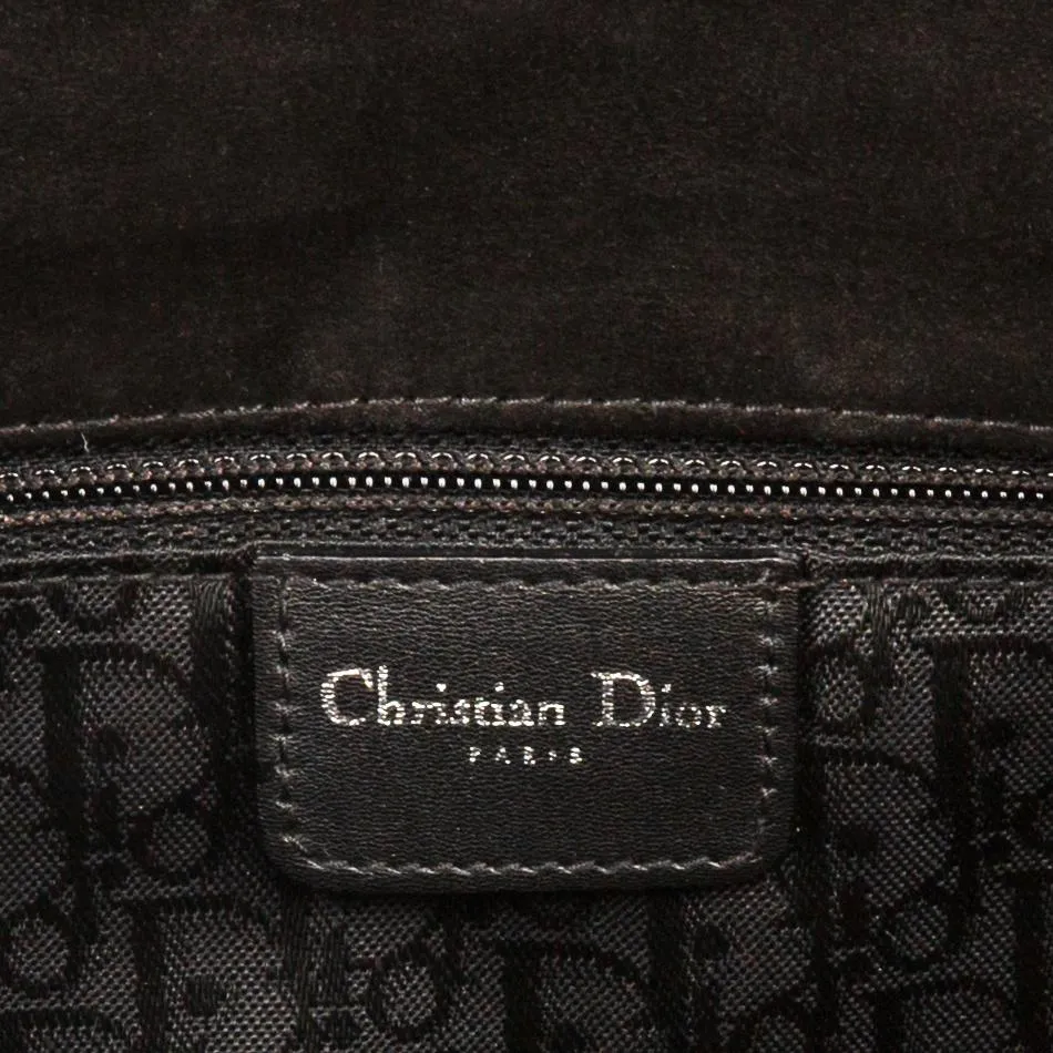 Christian Dior Logo Peace Sign Leather Shoulder Bag