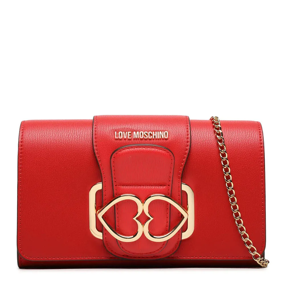 Clutch Donna con Tracolla LOVE MOSCHINO linea Love Bridge Rosso