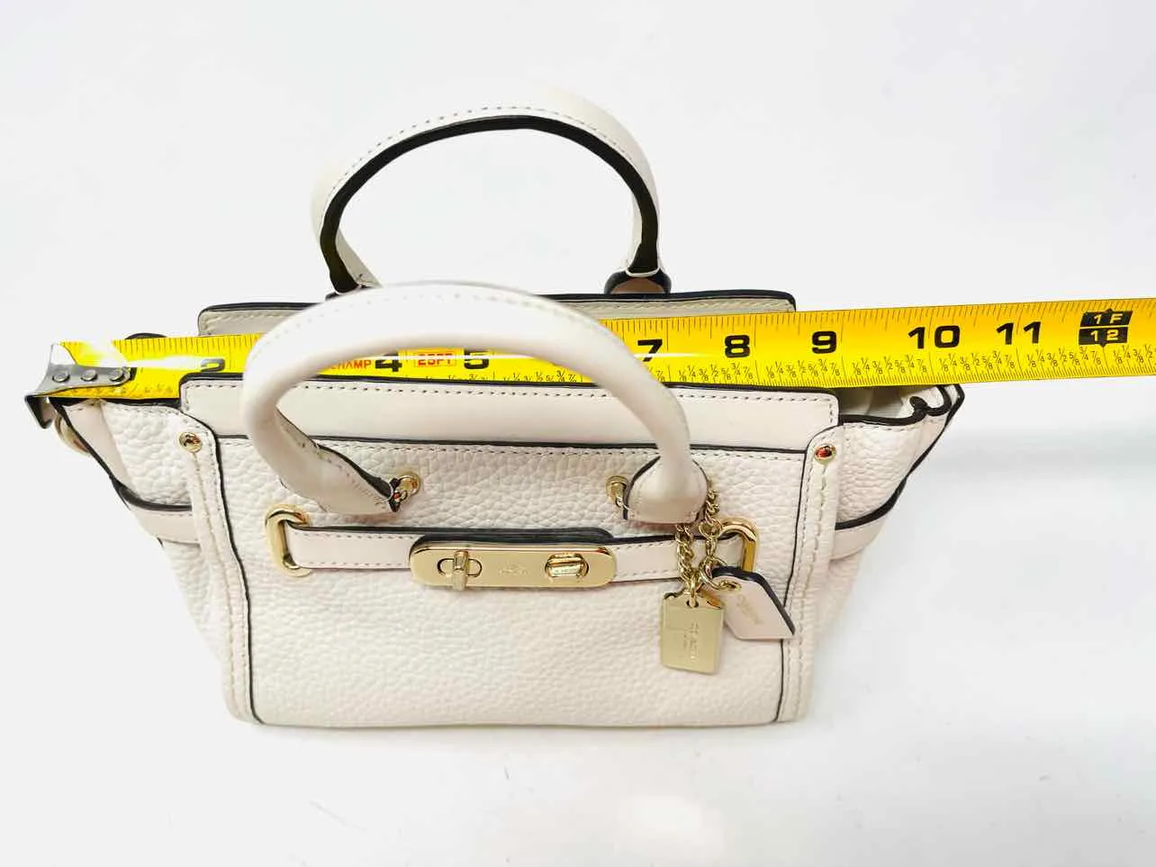 Coach Ivory Pebbled Leather AS IS Designer Satchel