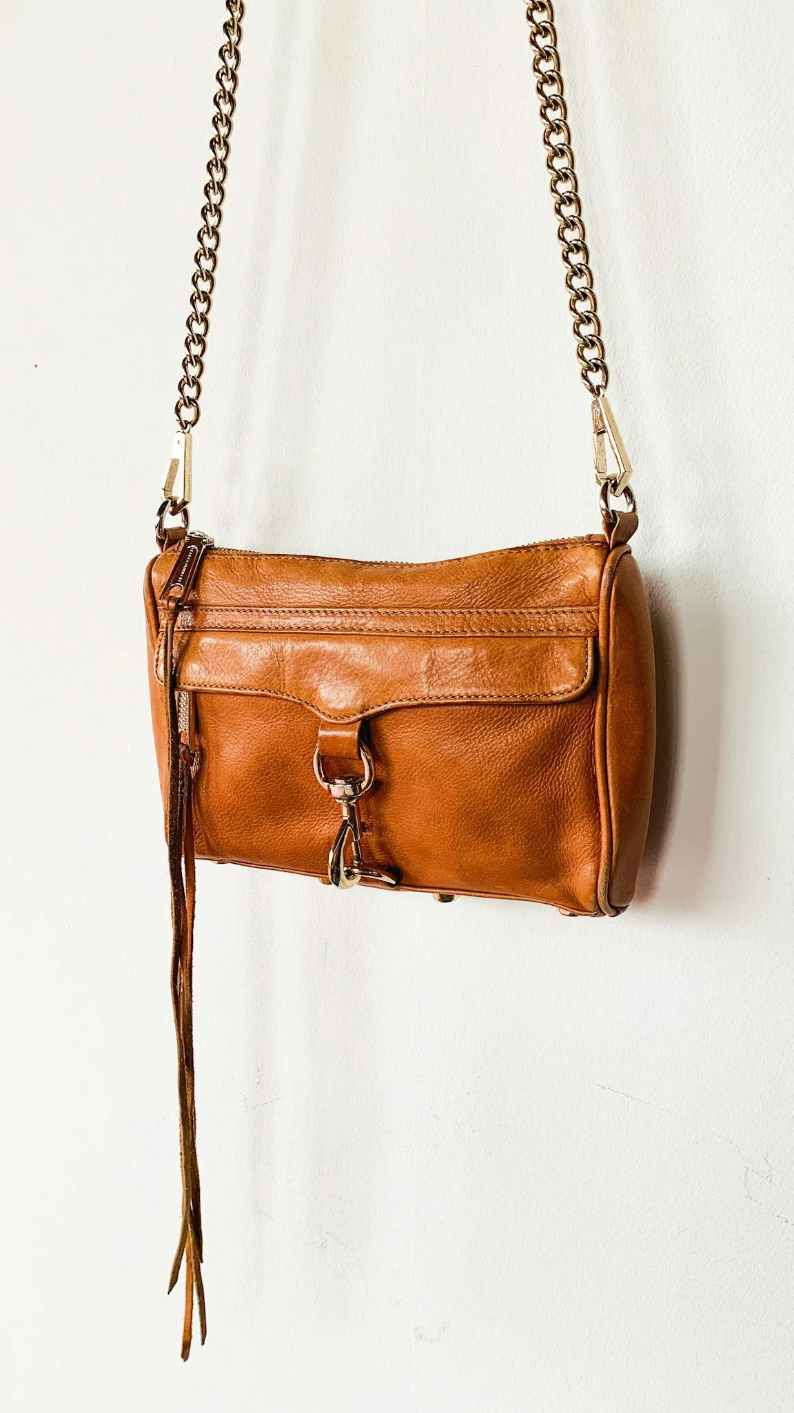 Contemporary Brown Leather Satchel Bag