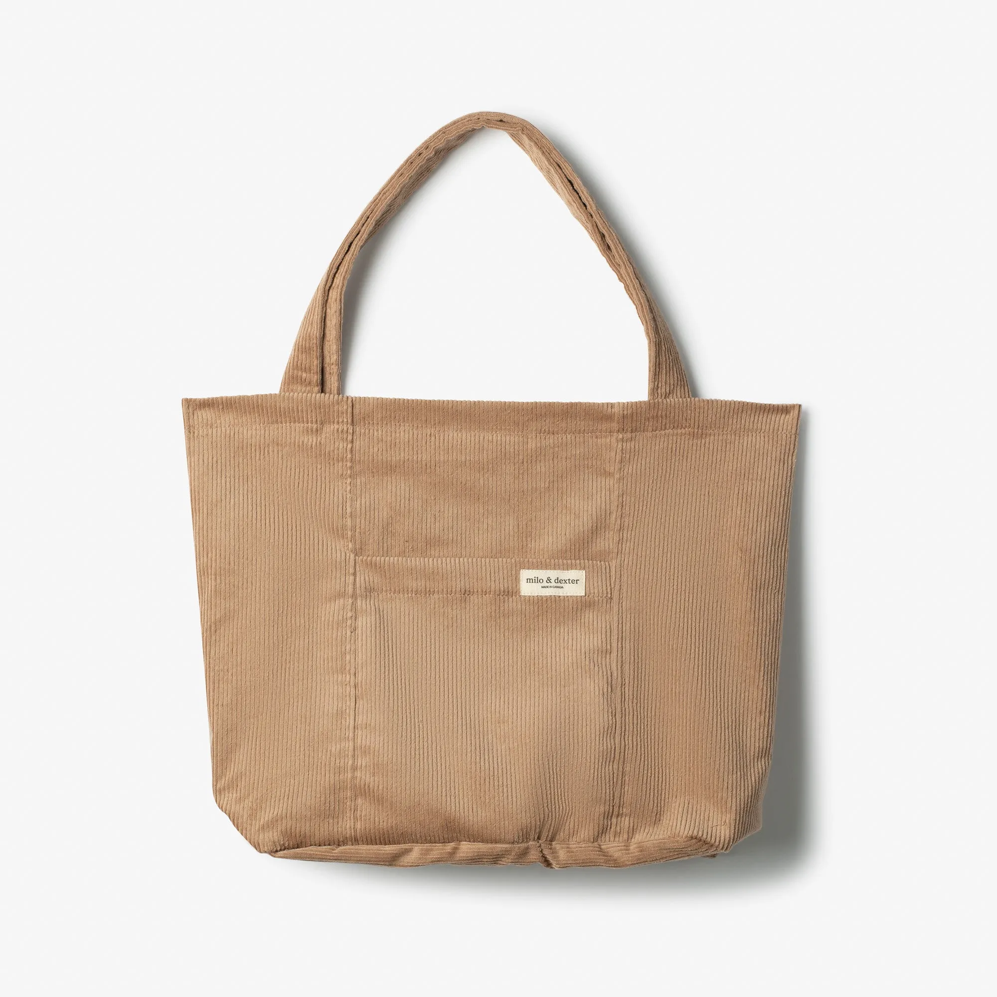 Corduroy Tote Bag in Light Brown