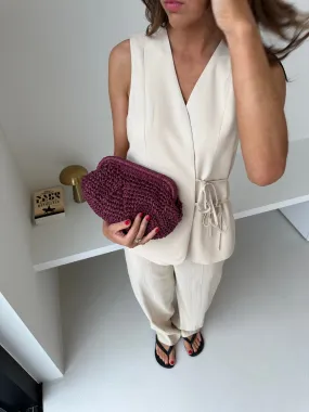 Crochet clutch burgundy