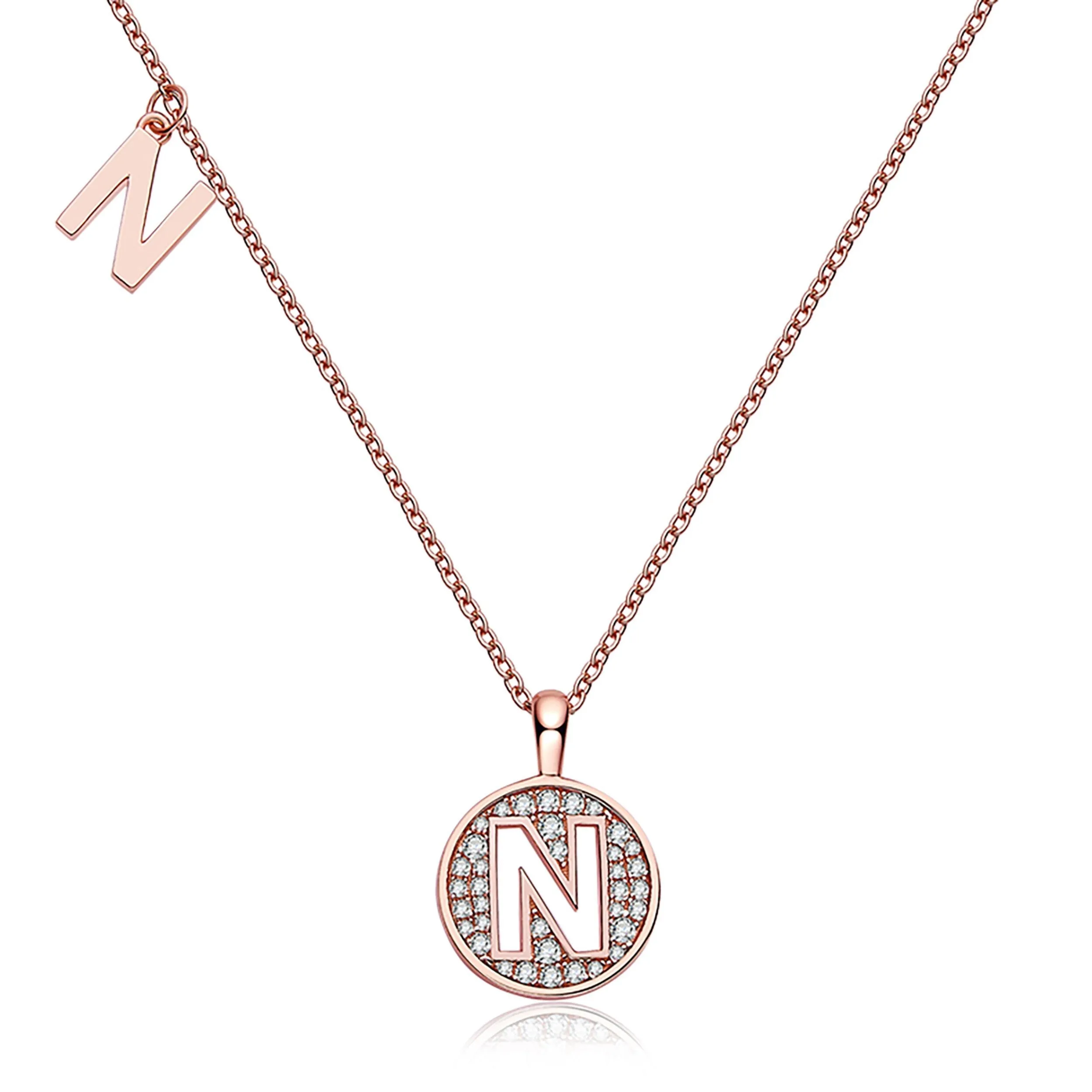 Customized N Letter Moissanite Diamond Necklace