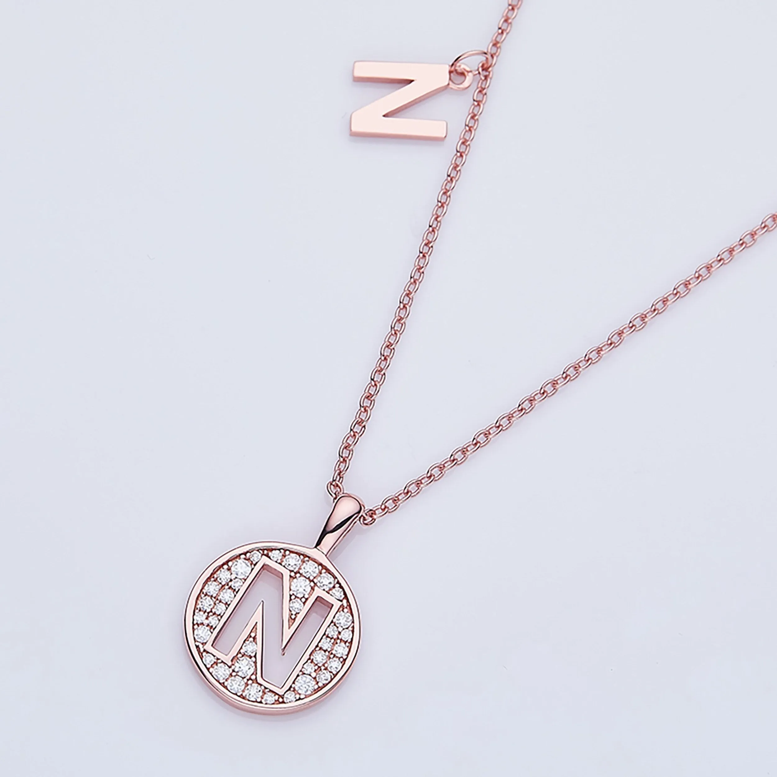 Customized N Letter Moissanite Diamond Necklace