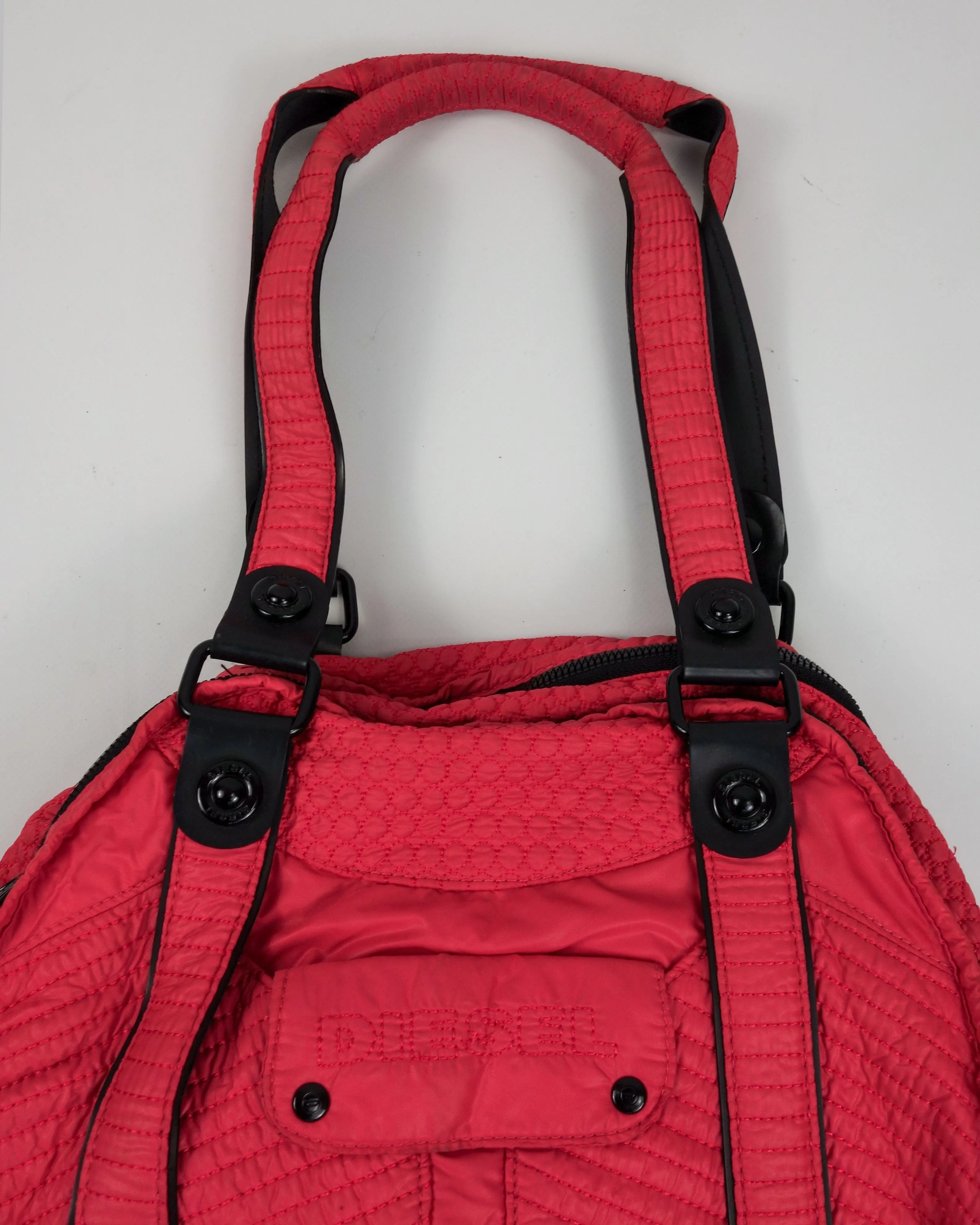 Diesel Paded Nylon Pink Shoulder Bag 2000's