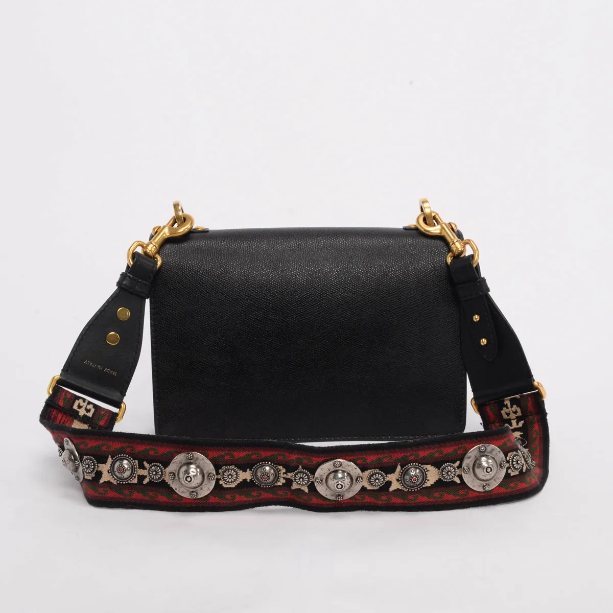 Dior Black Grained Calfskin J'Adior Flap Bag   Bohemian Strap