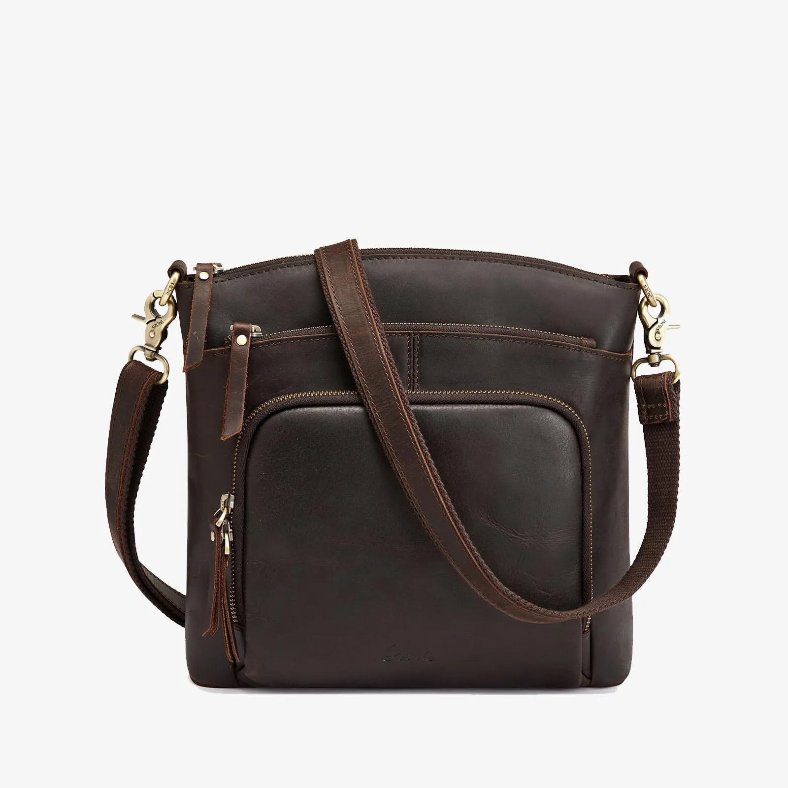 Disenger Genuine Leather Satchel Crossbody Bag