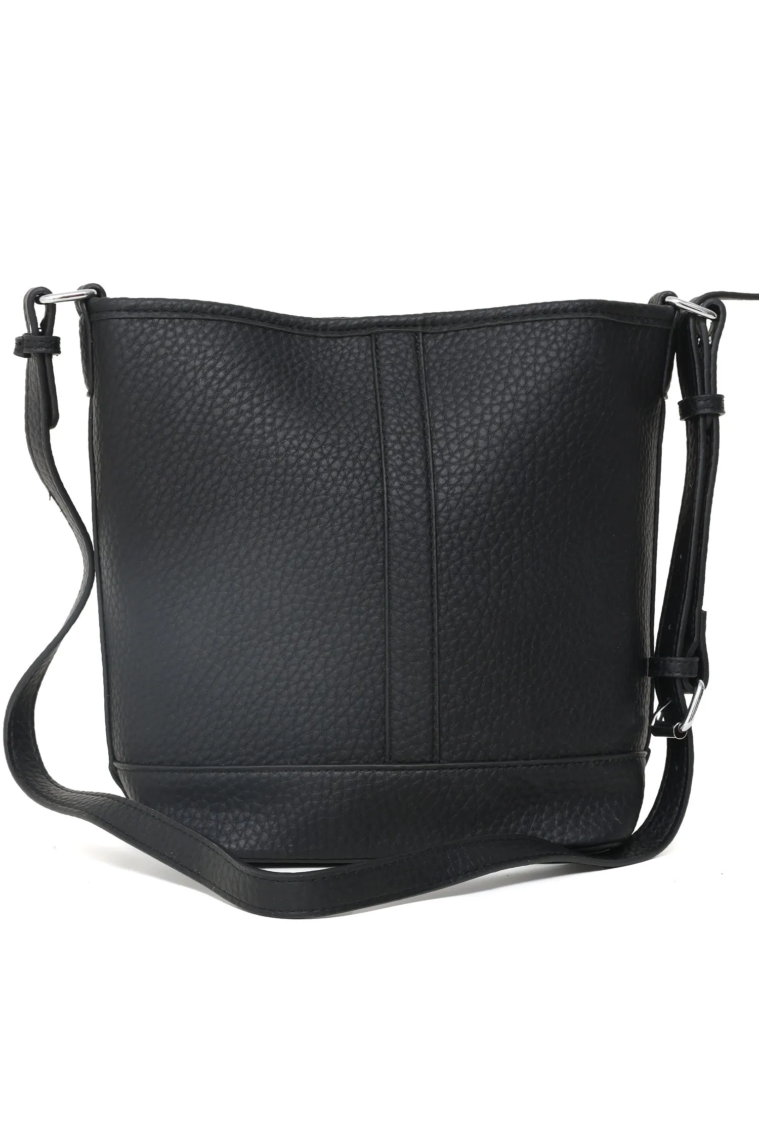 FAUX LEATHER BAG-BLACK