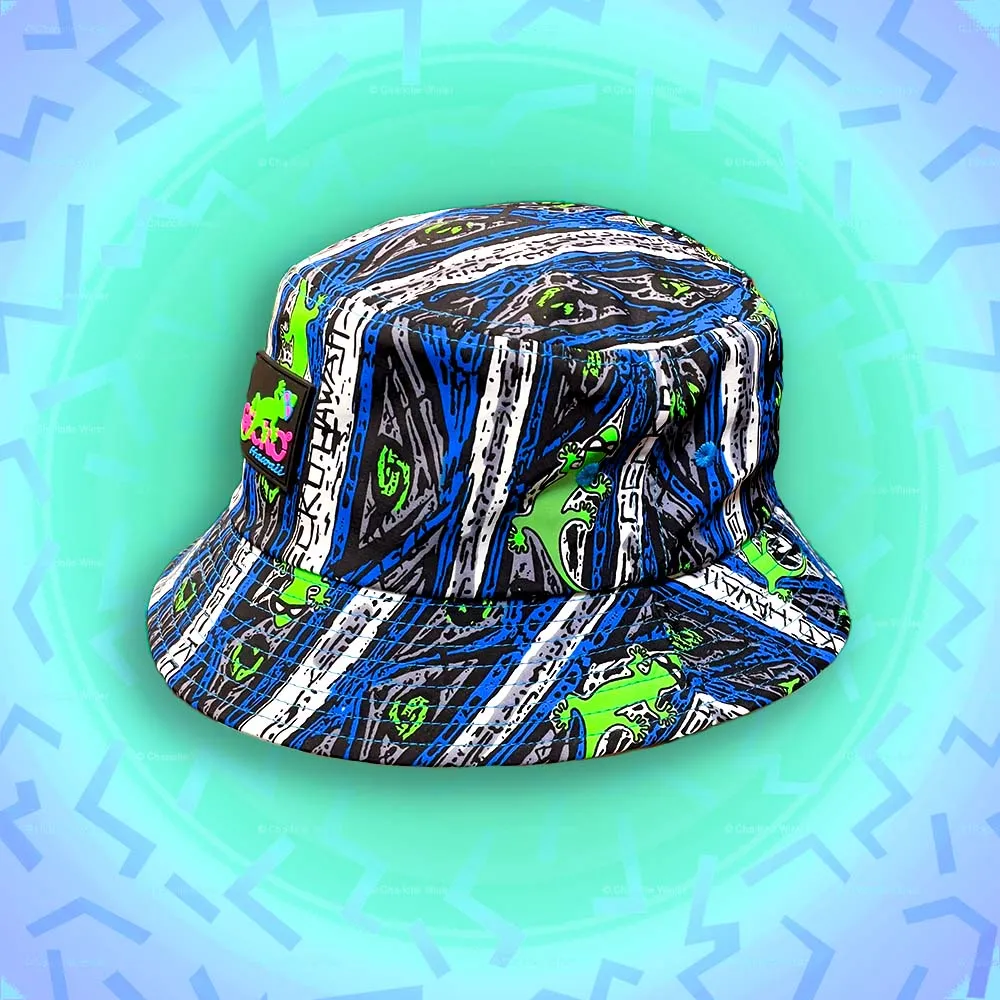 Gecko Blue Stripe Bucket Hat