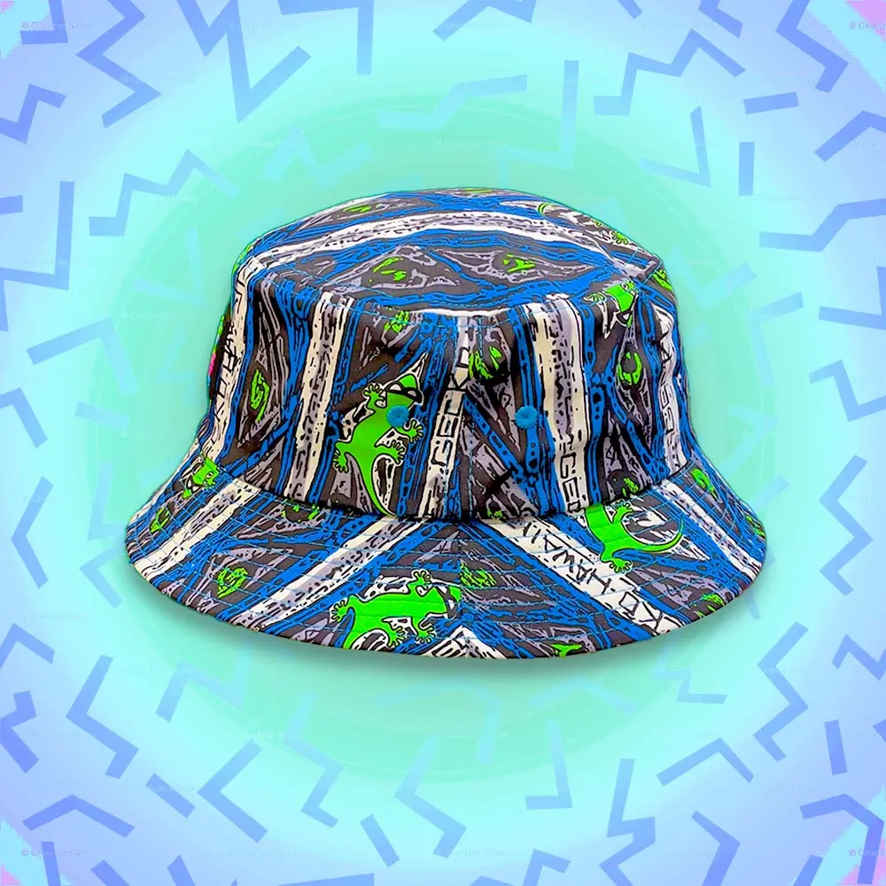 Gecko Blue Stripe Bucket Hat