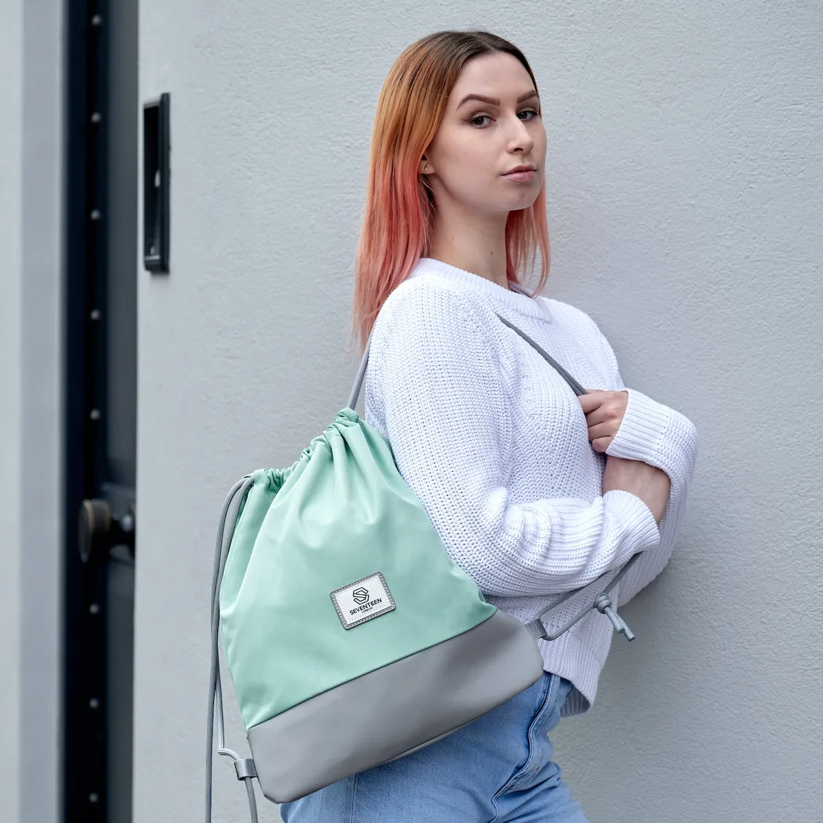 Greenwich Drawstring Bag - Pastel Green