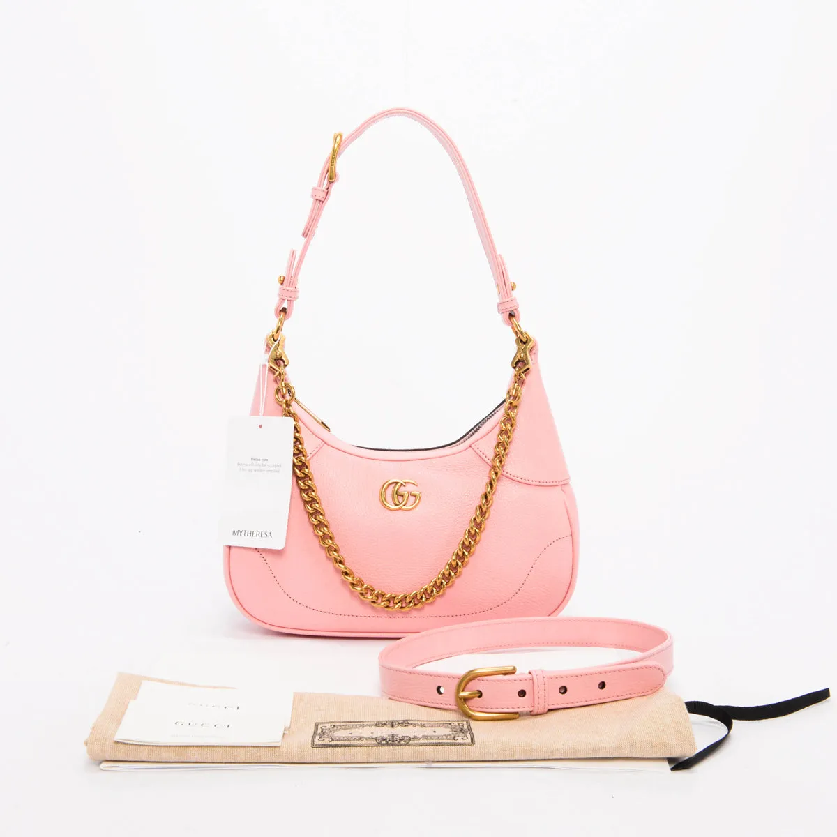 Gucci Pink Calfskin Small Aphrodite Shoulder Bag