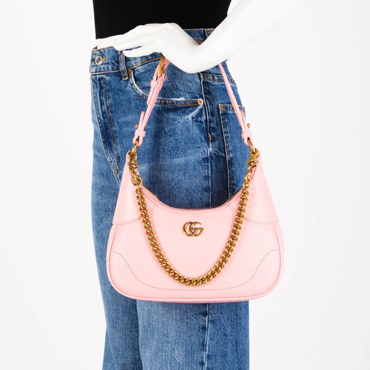 Gucci Pink Calfskin Small Aphrodite Shoulder Bag