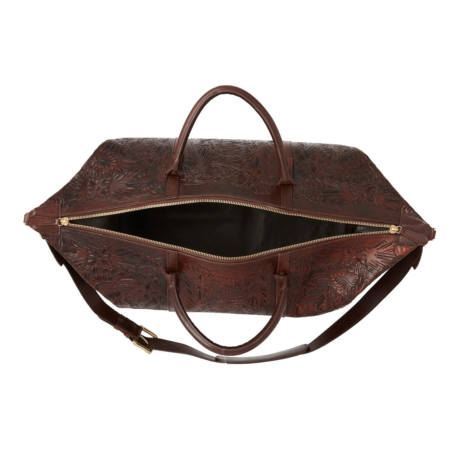 Hand-Tooled Duffle :: Brown