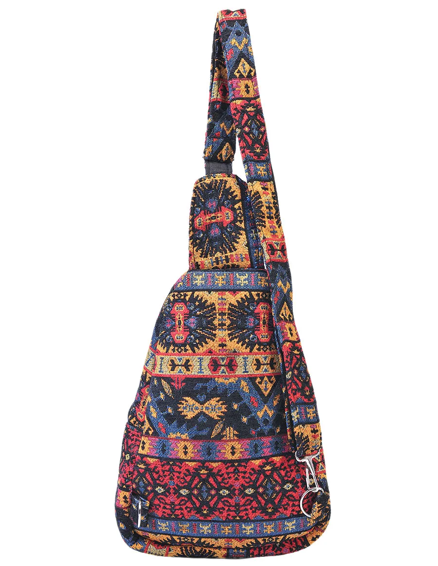 Hippie Boho Cotton Poly Bohemian Sling Bag Backpack Tribal