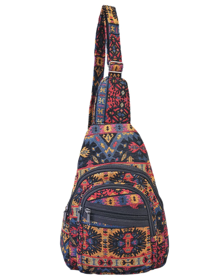 Hippie Boho Cotton Poly Bohemian Sling Bag Backpack Tribal